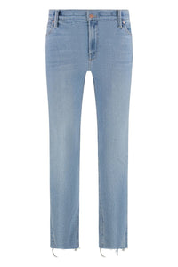 Mother Dazzler Ankle Fray Straight Leg Jeans