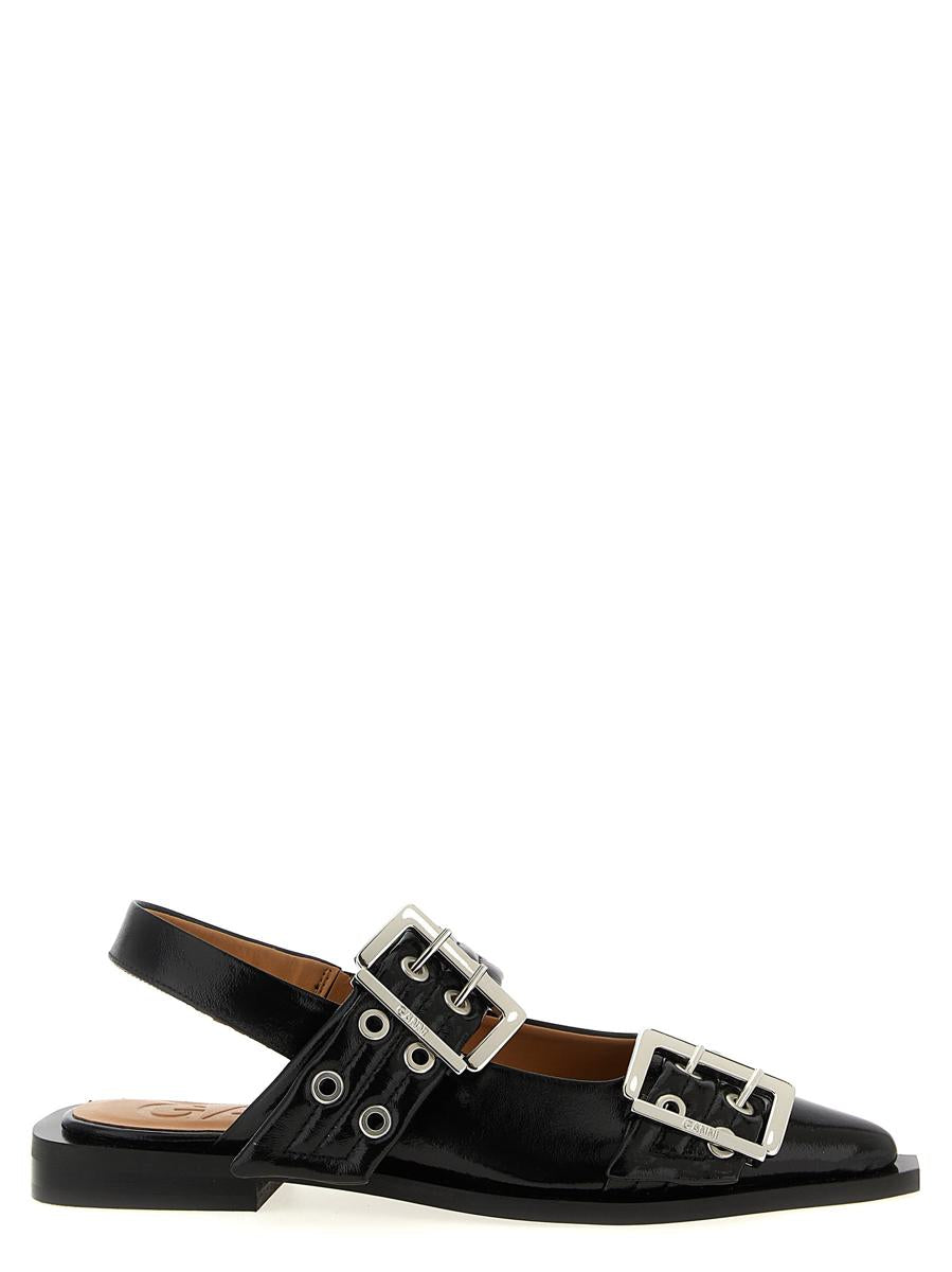 Ganni 'Black Feminine Buckle' Slingback