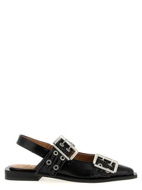 Ganni 'Black Feminine Buckle' Slingback