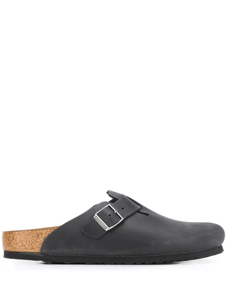 Birkenstock Boston Black, Oiled Leather Shoes