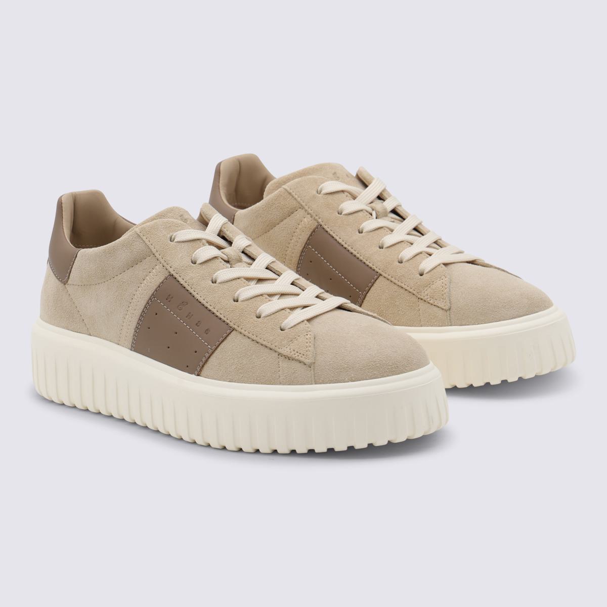 Hogan Beige Leather Sneakers