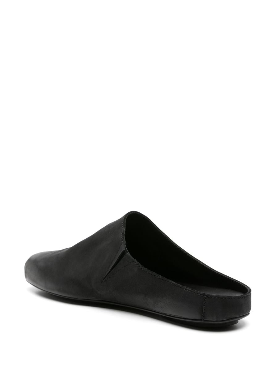 Uma Wang Leather Slippers With Square Toe
