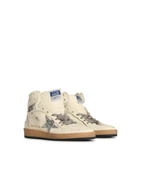Golden Goose 'Sky Star' White Leather Sneakers