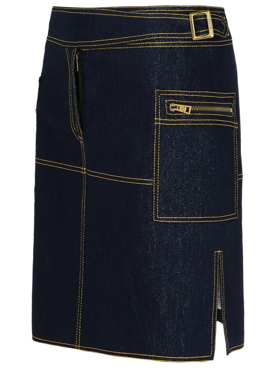 Etro Dark Blue Denim Miniskirt