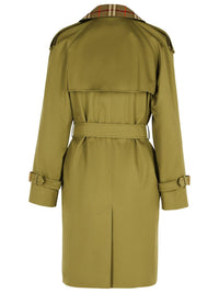 Burberry Short Green Cotton 'Castleford' Trench Coat
