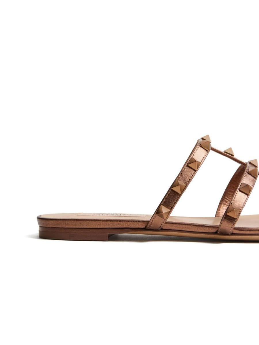 Valentino Garavani Rockstu Leather Flat Sandals