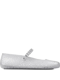Jimmy Choo Clear Jelly Ballerina Flats With Crystal Embellishment Shoes