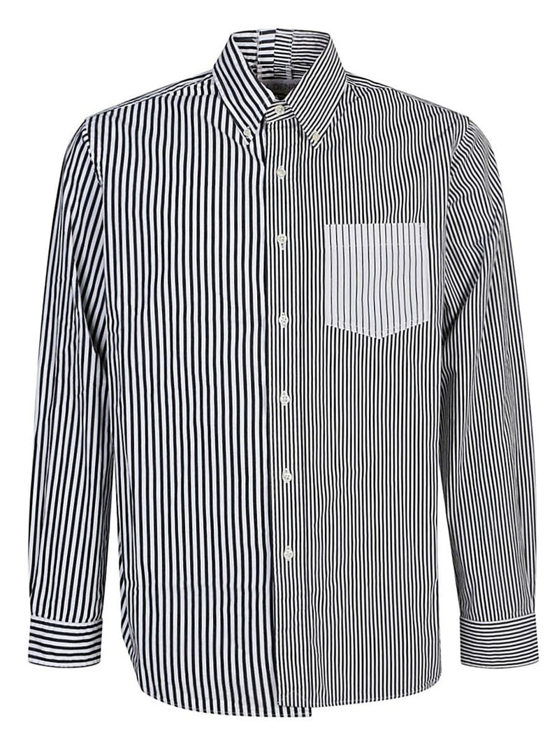 E.L.V. Denim Contrast Striped Cotton Shirt