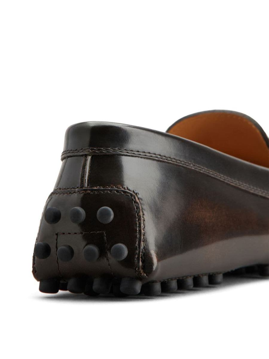 Tod'S Brushed Leather Inflatable Loafer Shoes