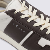 Hogan Brown Leather Sneakers