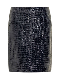 Tom Ford Crocodile Embossed Leather Skirt