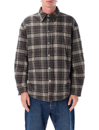 Off-White Padded Check Cotton Shirt Jacket With Logo