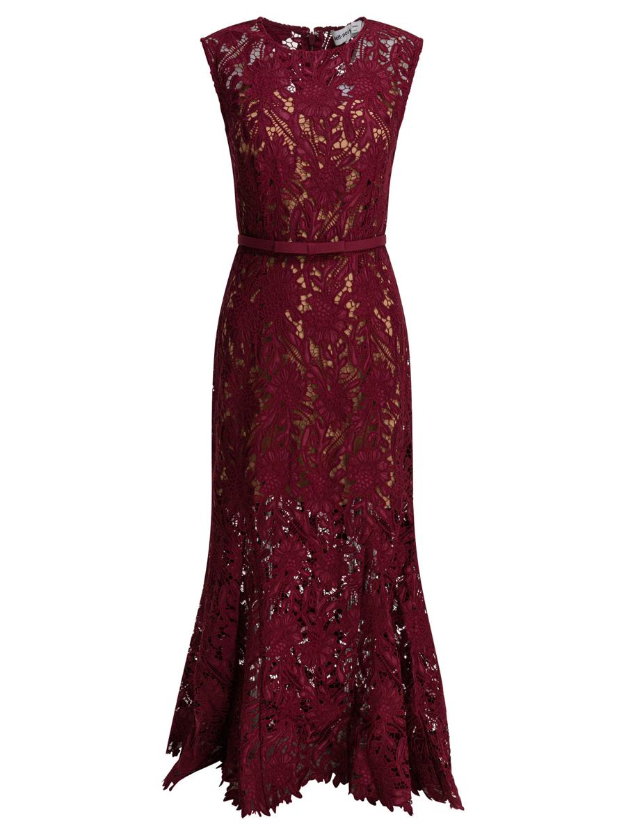 Self-Portrait Lace Sheath Midi Dress