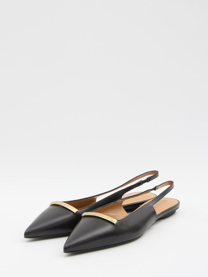 Leather Slingback Ballerinas
