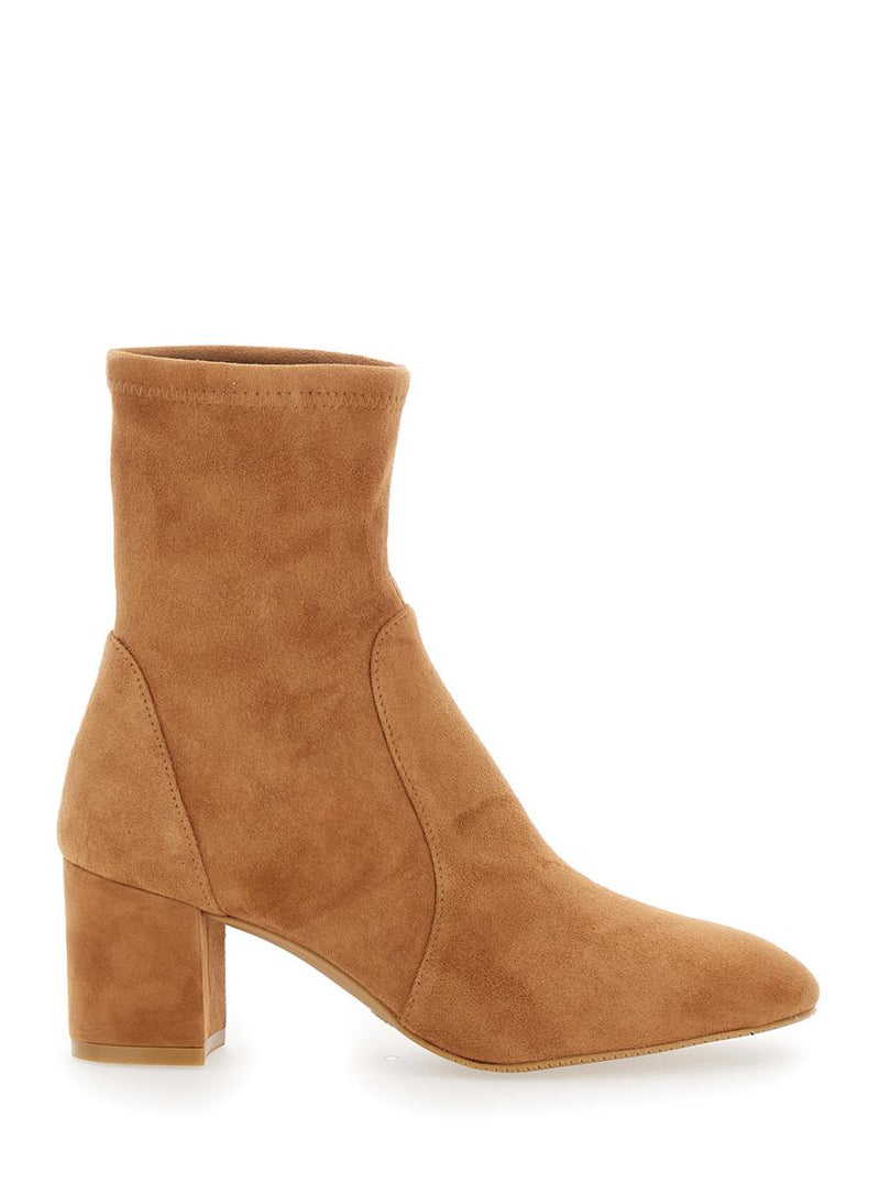 'Yuliana' Beige Ankle Boots With Medium Block Heel In Ecoleather Woman