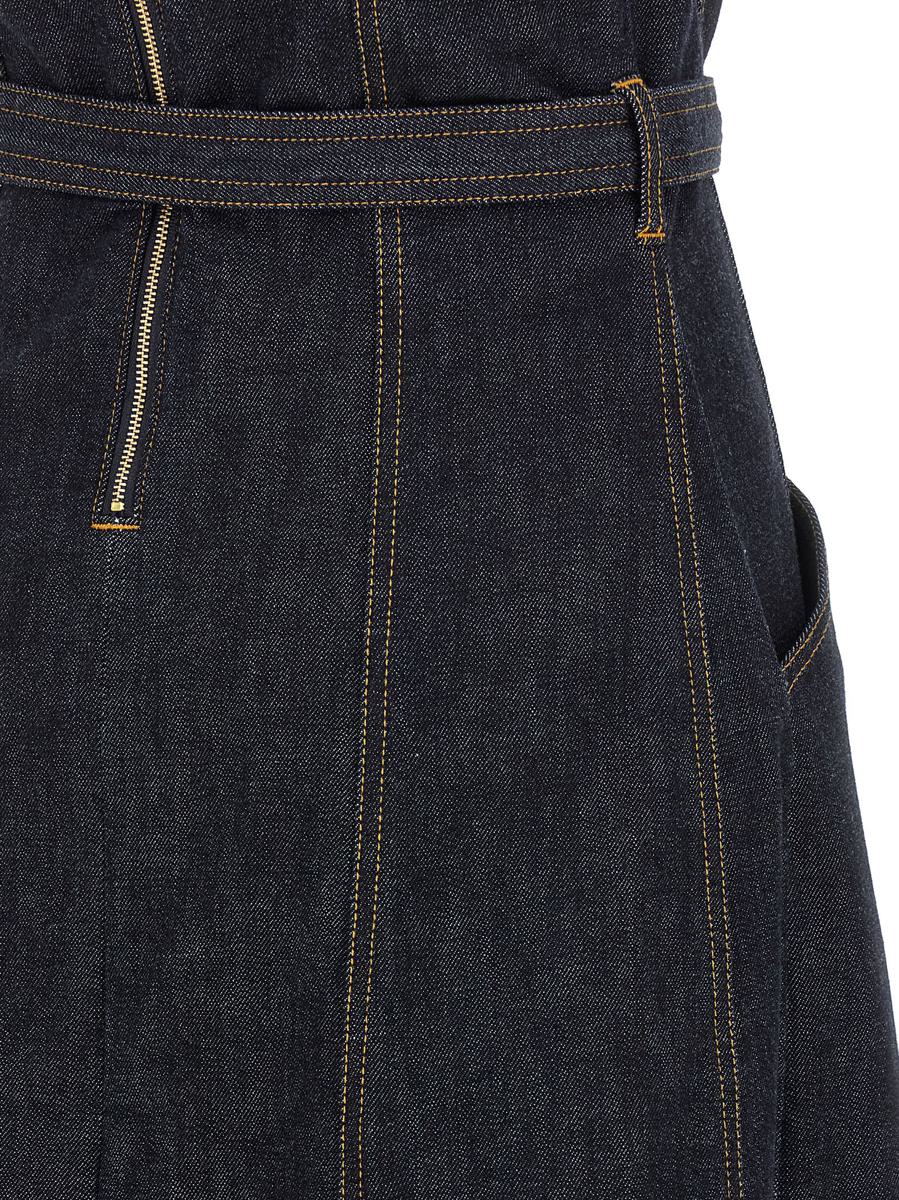 Self-Portrait 'Indigo Denim Bandeau Midi Dress' Dress