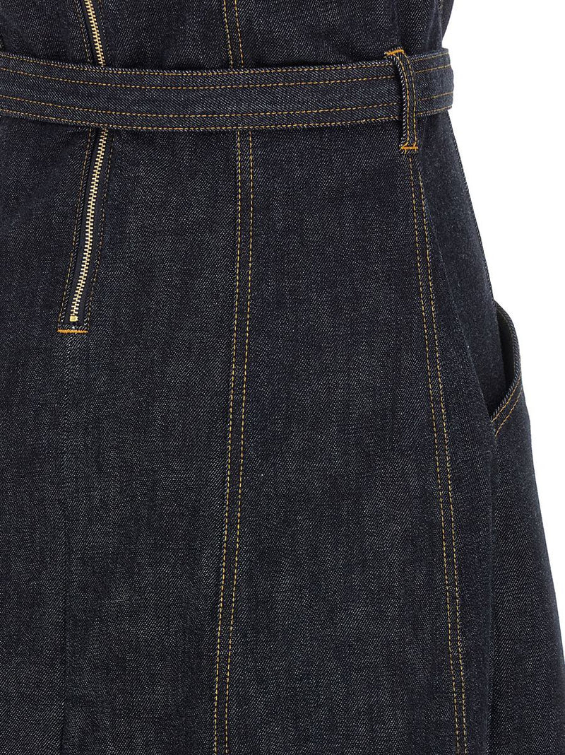 Self-Portrait 'Indigo Denim Bandeau Midi Dress' Dress