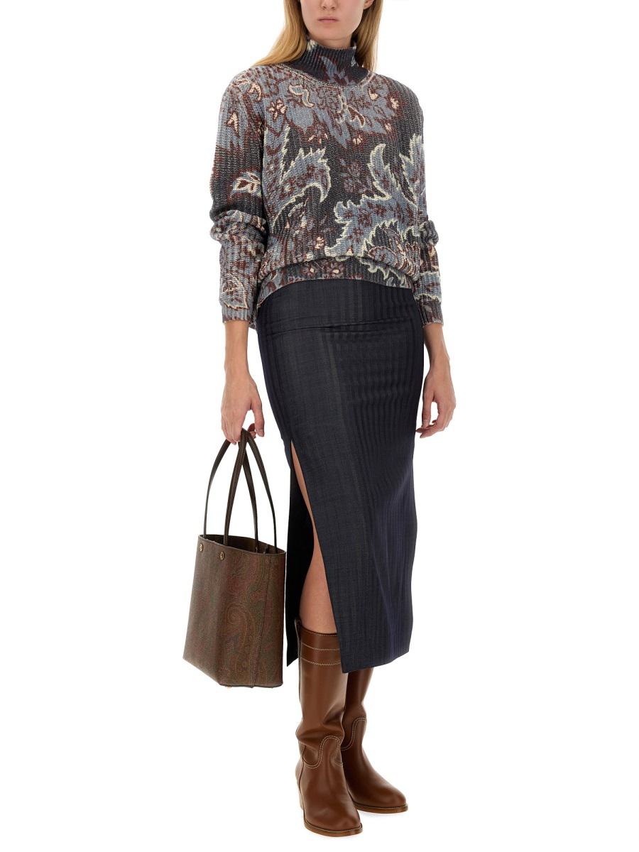 Etro Wool Blend Pencil Skirt