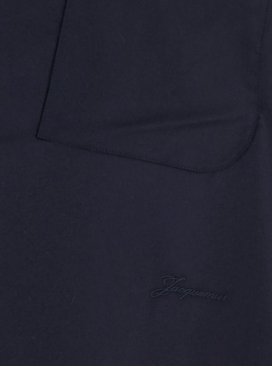 Blue Shirt With Asymmetric Design In Wool Man