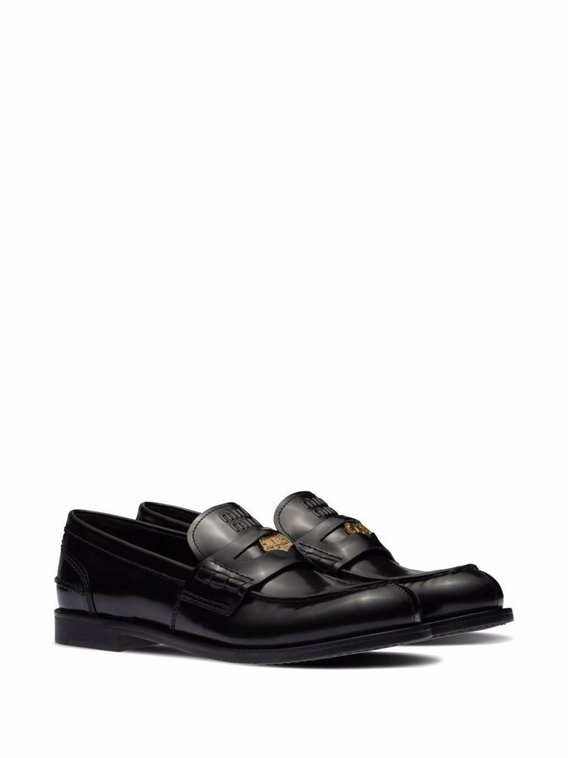 Miu Miu Leather Penny Loafers