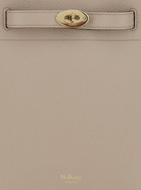 'Small Islington' Beige Bucket Bag With Twist Lock Closure In Hammered Leather Woman