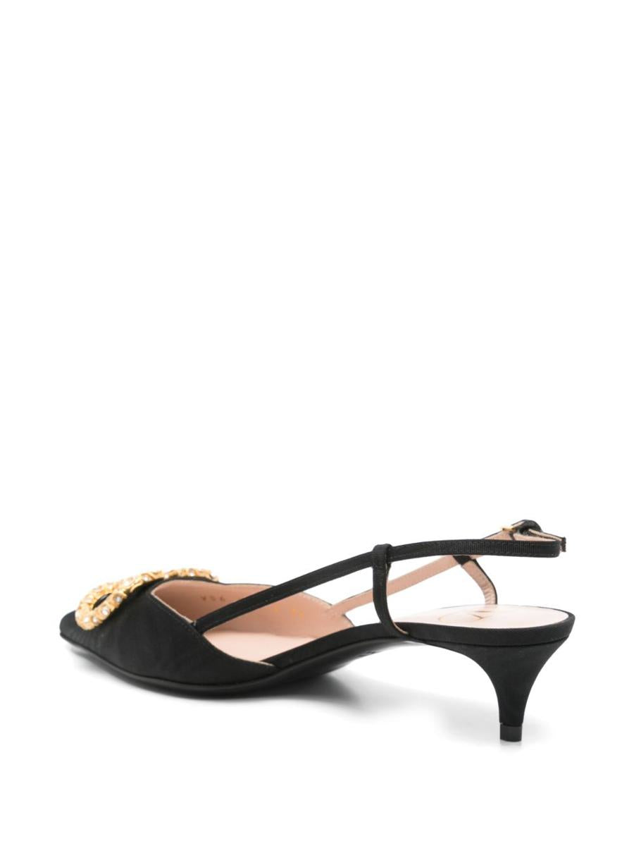 Valentino Garavani Vlogo Leather Slingback Pumps