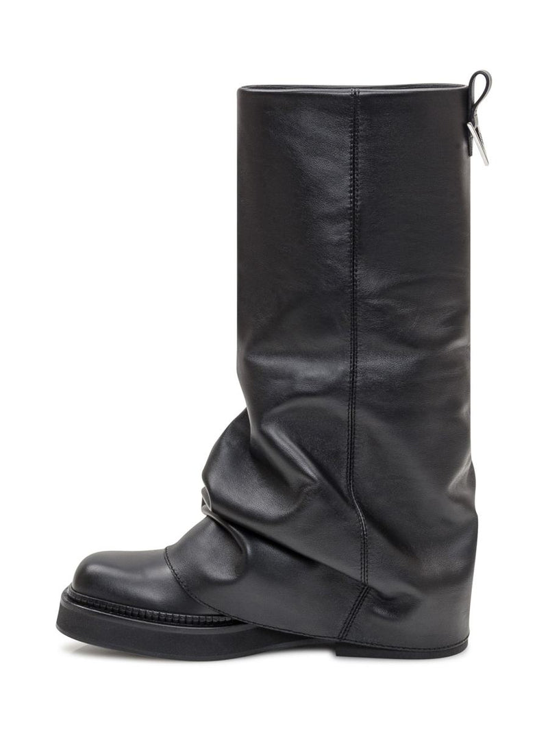 The Attico Black Leather Boot The Attico