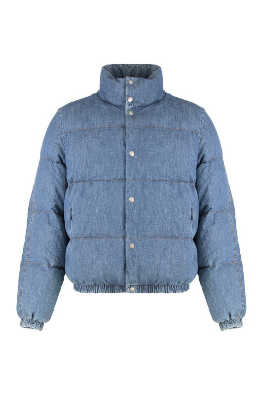 Dolce & Gabbana Puffer Jacket In Denim