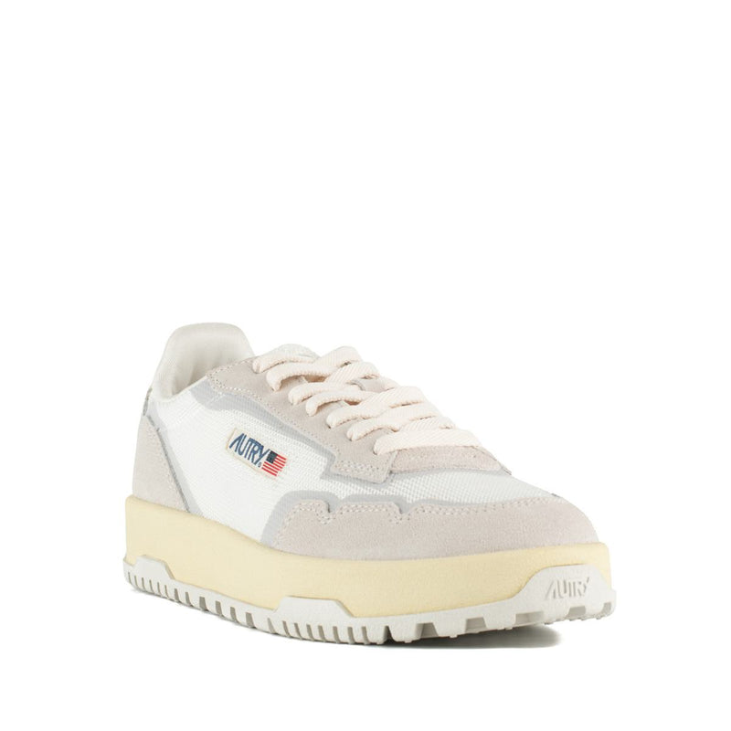 Autry Marshmallow And White Mesh And Suede Wildpace Low Sneakers