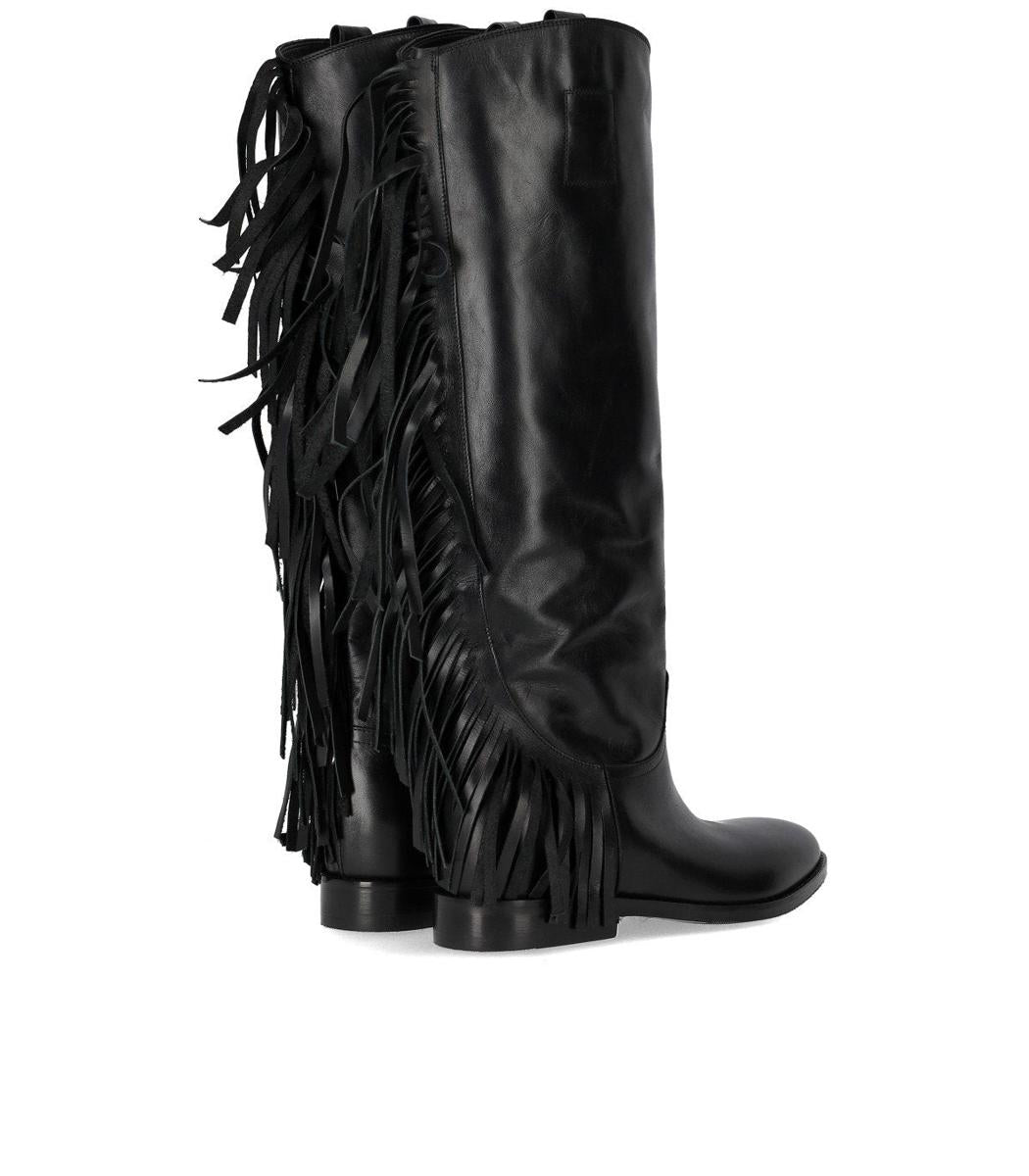 Strategia Black Fringed Boot
