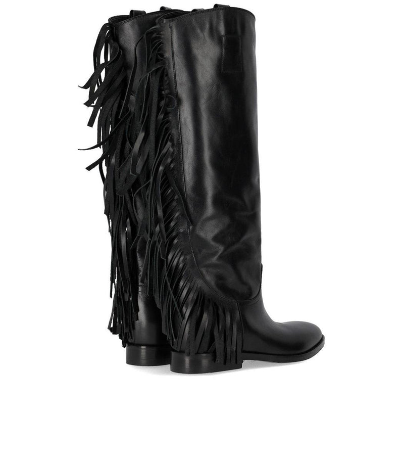 Strategia Black Fringed Boot