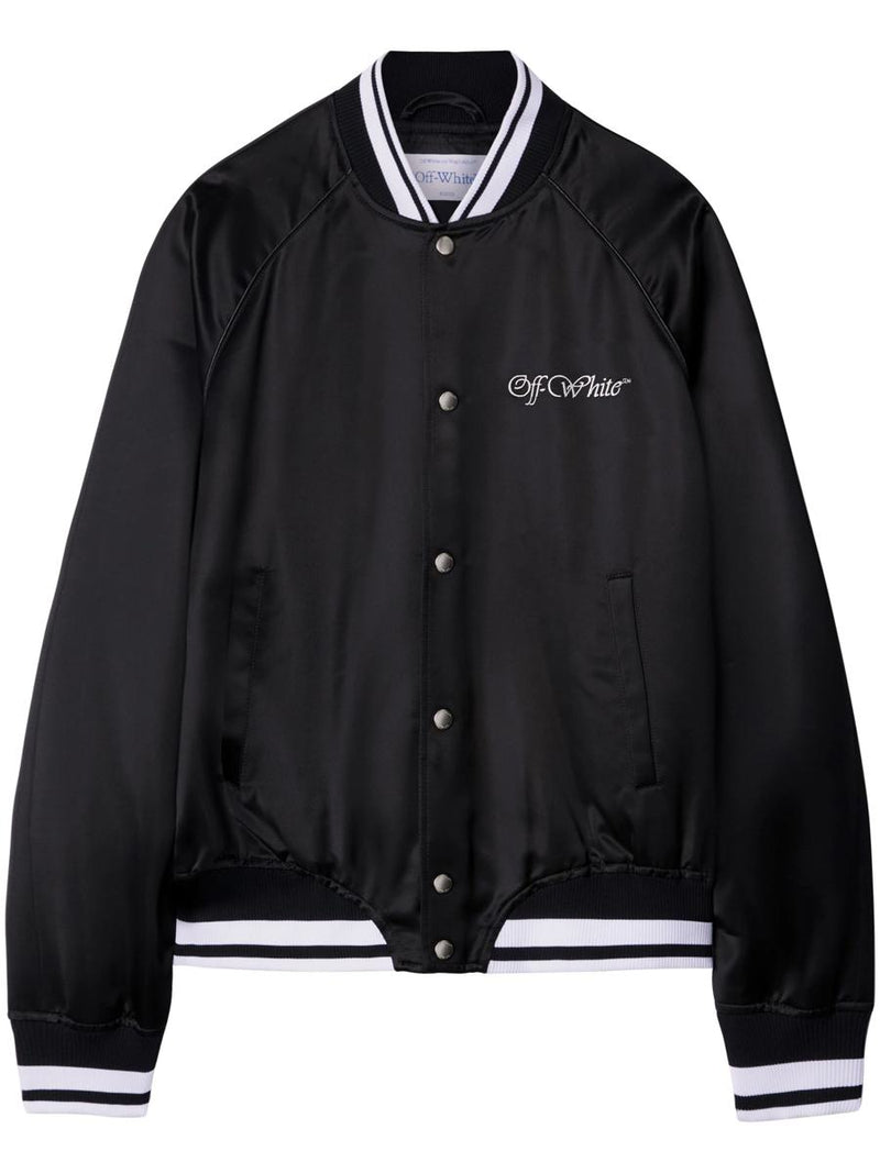 Off-White College Satin Souvenir Bomber Jacket