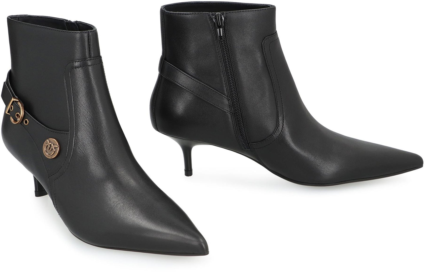 Pinko Gloria Leather Ankle Boots