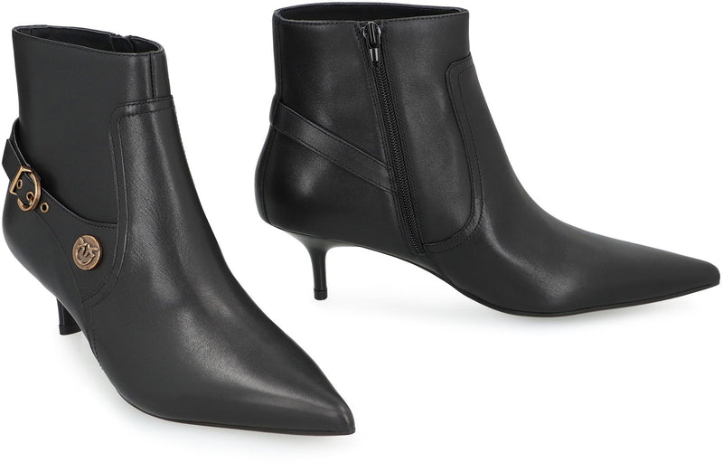 Pinko Gloria Leather Ankle Boots