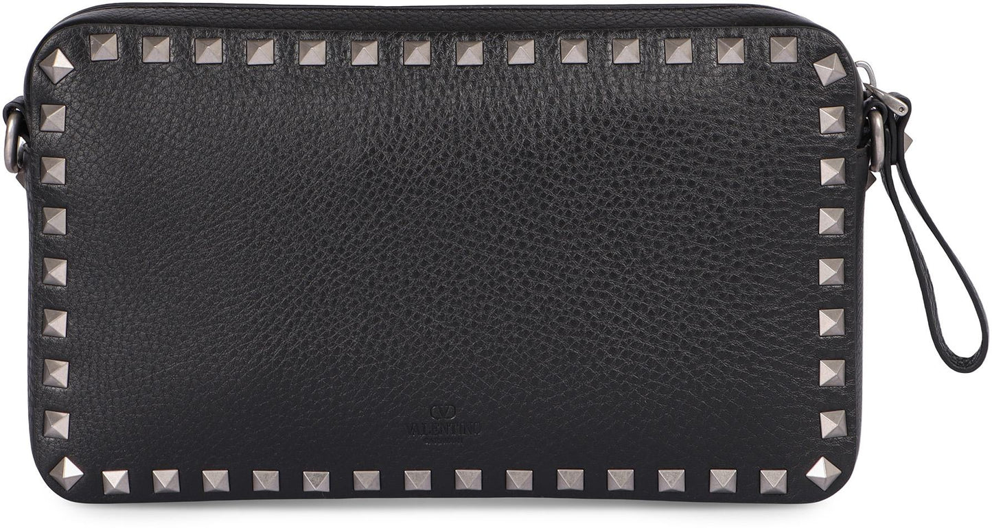 Valentino Garavani Rockstud Leather Messenger Bag