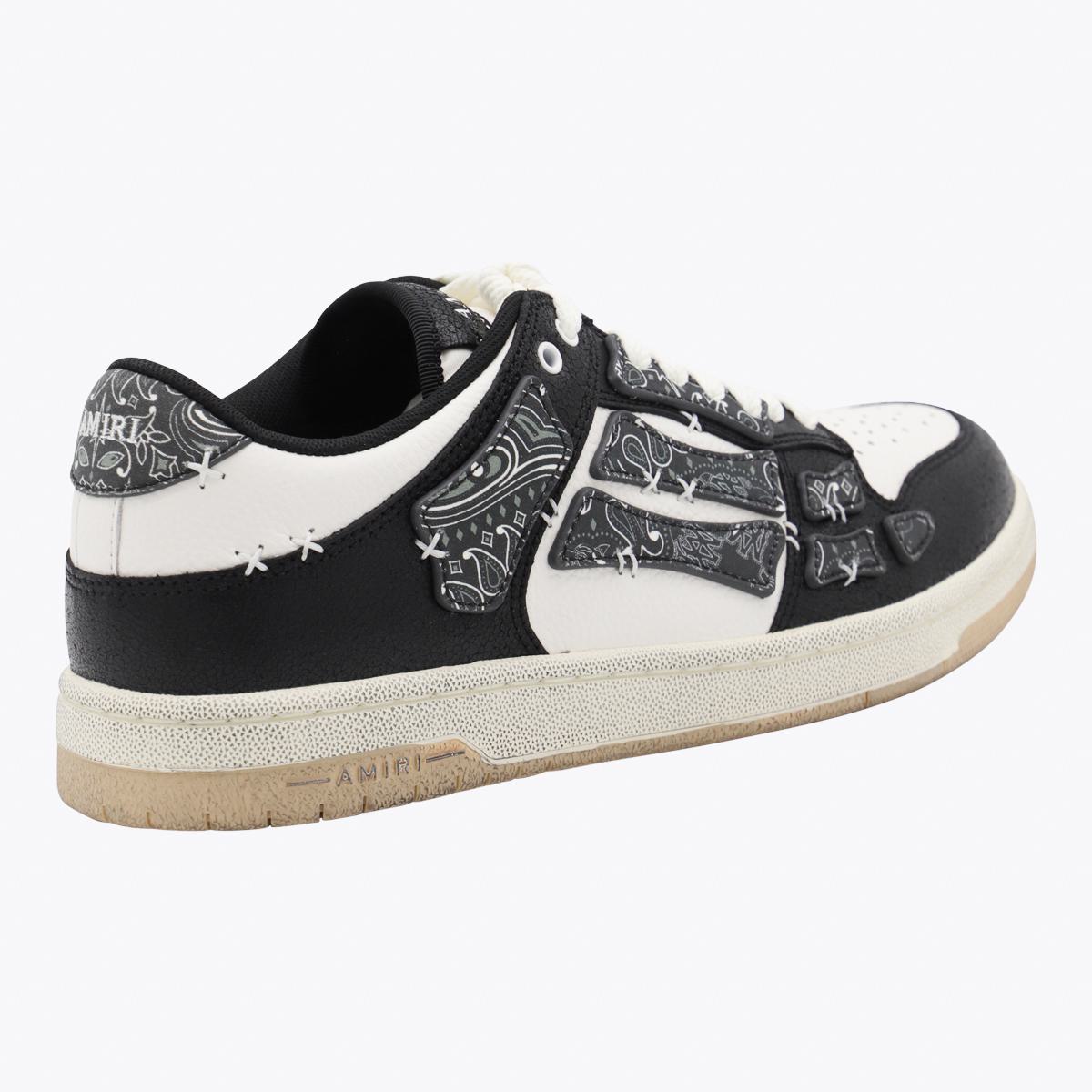 Amiri Black And White Leather Bandana Skell Low Top Sneakers