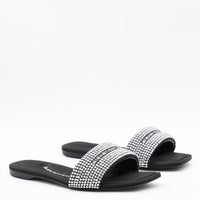 Alexander Wang Black And Silver Leather Sandals
