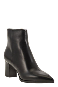 Santoni Medium Heel Leather Ankle Boot