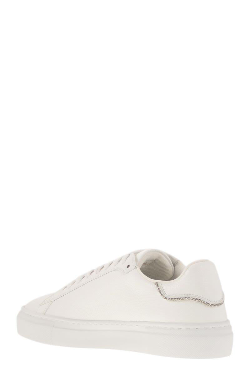 Fabiana Filippi Leather Trainers With Diamond Thread