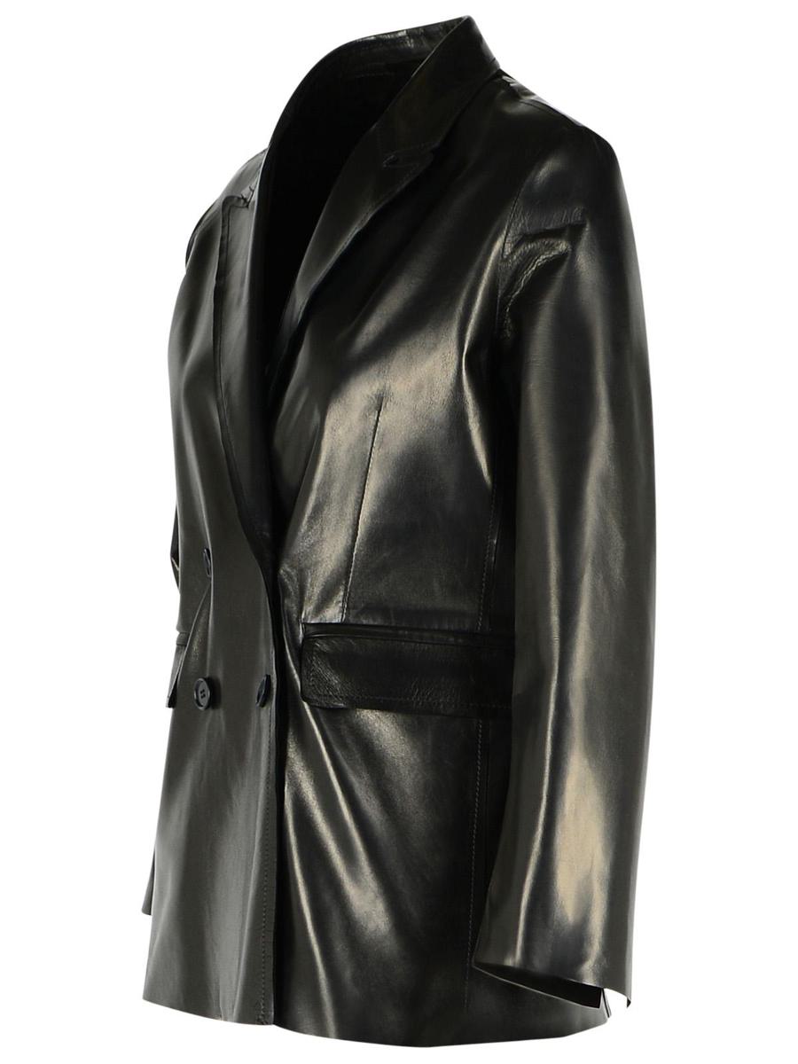 Salvatore Santoro Black Leather Blazer