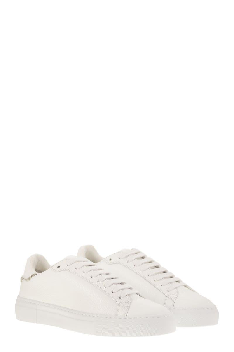 Fabiana Filippi Leather Trainers With Diamond Thread