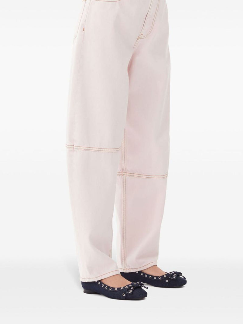 Ganni Blu Navy Ballerina Flats Embellished With Silver Studs