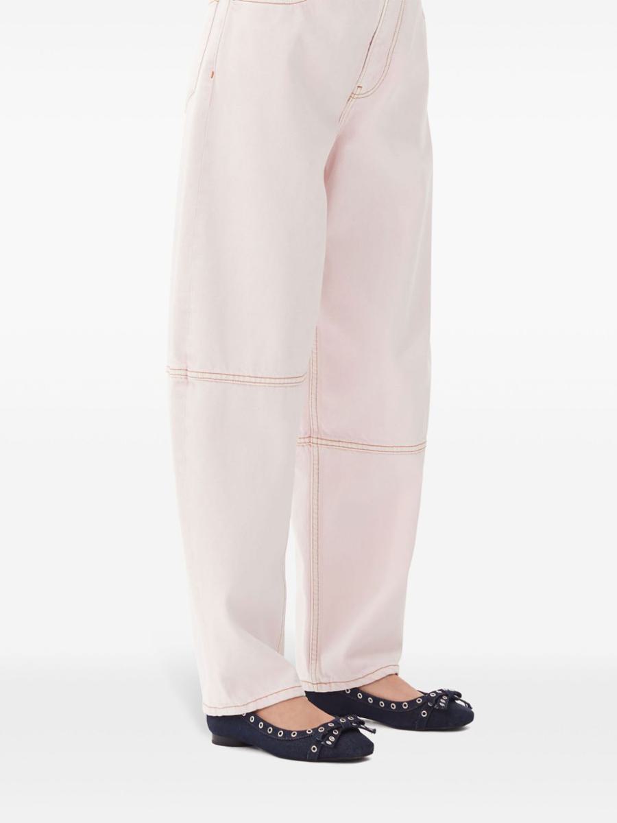 Ganni Blu Navy Ballerina Flats Embellished With Silver Studs