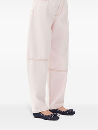 Ganni Blu Navy Ballerina Flats Embellished With Silver Studs