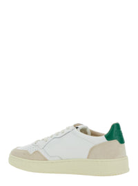 'Medalist' White Low Top Sneakers With Beige Suede Details In Leather Man