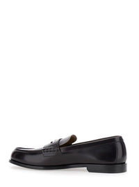 Bordeaux Loafers With Logo Plaque On The Front In Leather Man