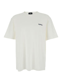 White Crewneck T-Shirt With Logo Embroidered On The Front In Cotton Man
