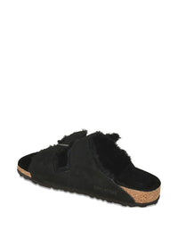 Birkenstock Arizona Shearling And Suede Sandals Shoes
