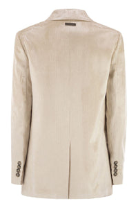 Peserico Velvet Blazer With Thousand Stripes