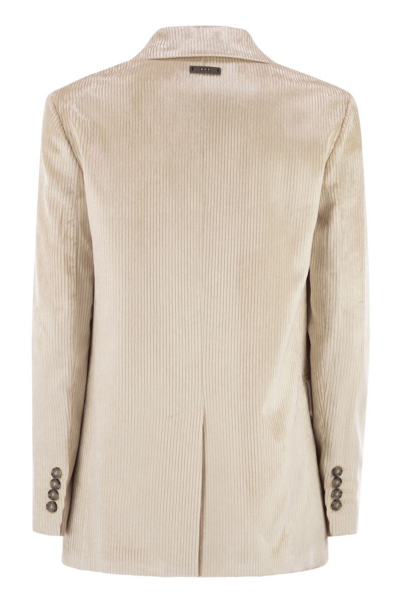 Peserico Velvet Blazer With Thousand Stripes